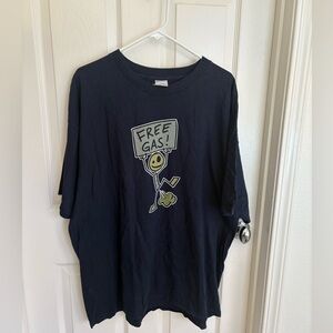 “Free Gas” Funny Navy Blue Graphic T-Shirt Size  2XL